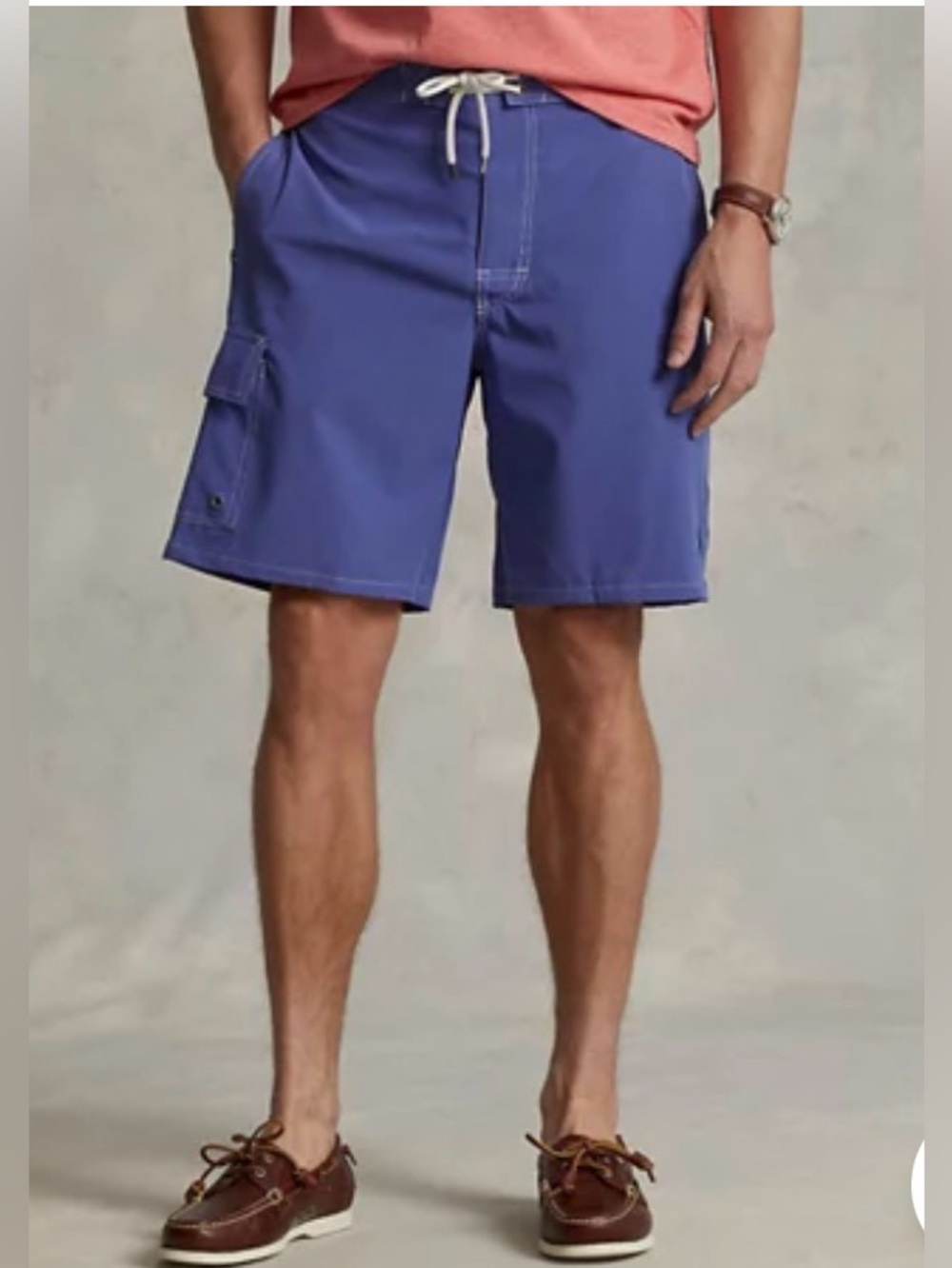 (G580) Ralph Lauren Purple-Blue Swim Board Shorts with Cargo Pocket
